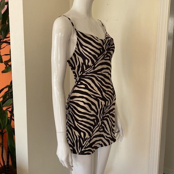 Urban Outfitters Mallory Zebra Mini Slip Dress Size XS - Picture 5 of 12